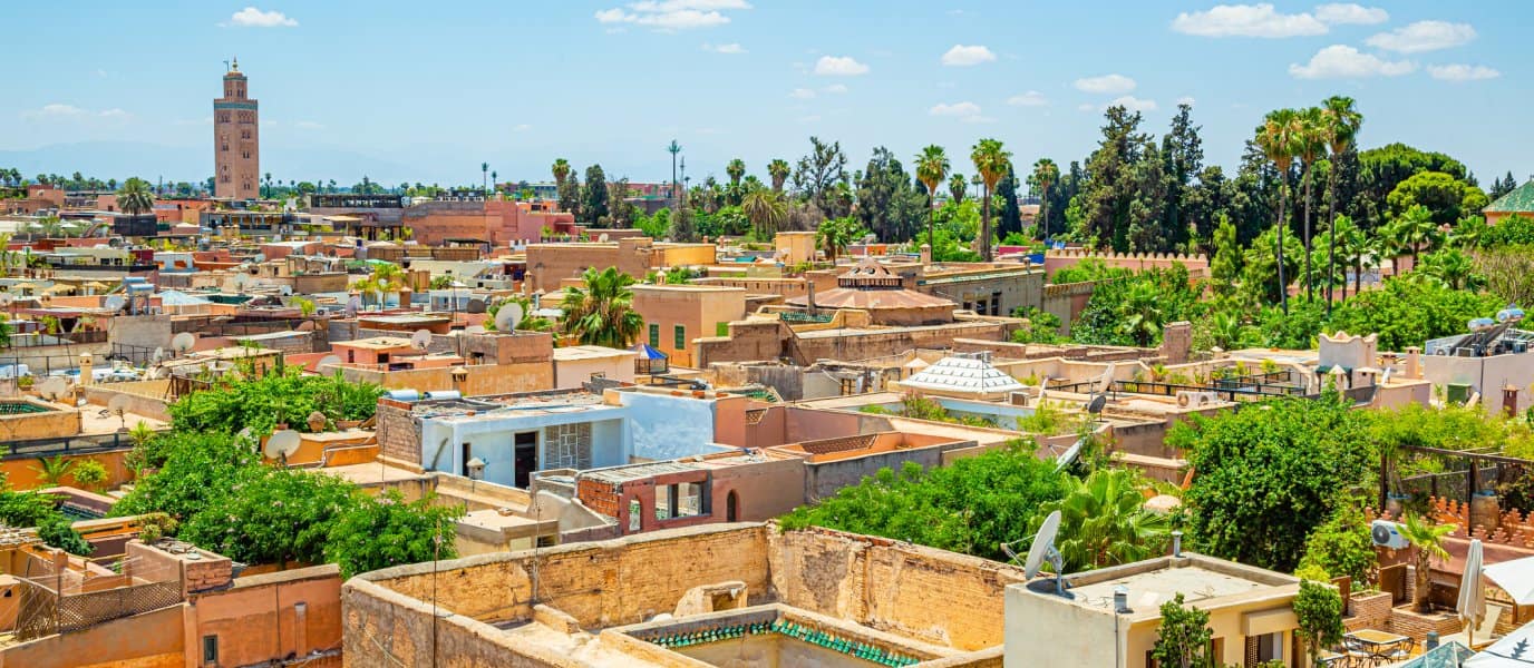 Marrakech gardens and Koutoubia mosque